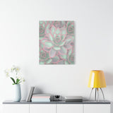 Echeveria Violet Queen Succulent Pattern Canvas Print – Botanical Wall Art