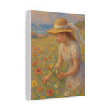 Seaside Wildflower Gathering – Impressionist Style Portrait