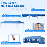 Pop Up Canopy Tent 10x30 FT with 8 Sidewalls