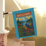 Welcome to the Pacific Northwest Garden Banner | Vibrant Floral Home Decor, Outdoor Garden Flag, Yard Decor, Welcome Sign