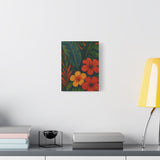 Gauguin Inspired Tropical Still Life with Hibiscus and Foliage