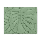 Sage Green Monstera Canvas Print – Botanical Wall Art