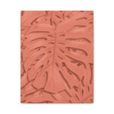 Coral Monstera Canvas Print – Botanical Wall Art