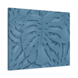 Cerulean Blue Monstera Canvas Print – Botanical Wall Art