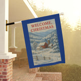 Welcome Christmas Snowy Appalacian Home Place Garden Banner