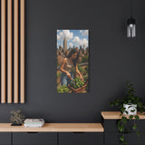 Blooming Above the City, A Rooftop Garden Oasis in New York, Urban Gardening Canvas Print