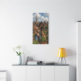 Blooming Above the City, A Rooftop Garden Oasis in New York, Urban Gardening Canvas Print