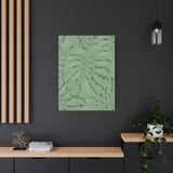 Sage Green Monstera Canvas Print – Botanical Wall Art