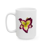 Floral Daylily Ceramic Mug – Botanical Coffee Cup (11oz & 15oz)