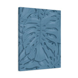 Cerulean Blue Monstera Canvas Print – Botanical Wall Art