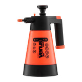 Orange and black Venus pressure washer on a white background