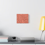 Coral Monstera Canvas Print – Botanical Wall Art