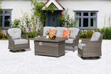 Tenaya Wicker Square Firepit Table