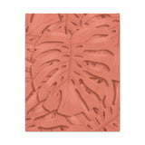 Coral Monstera Canvas Print – Botanical Wall Art