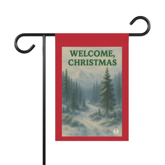 Welcome Christmas Rocky Mountain Forest Garden Banner