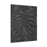 Charcoal Monstera Canvas Print – Botanical Wall Art