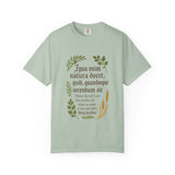 Nature Is Our Teacher – Pliny the Elder Quote Unisex Garment-Dyed T-shirt, Botanical T-shirt