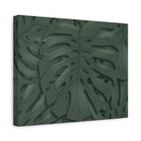 Deep Green Monstera Canvas Print – Botanical Wall Art