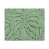 Sage Green Monstera Canvas Print – Botanical Wall Art