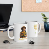 Charming Country Girl Ceramic Mug with Rudbeckia Design - Perfect for Coffee Lovers, Gift for Friends, Daily Inspiration, or Morning Routine