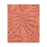 Coral Monstera Canvas Print – Botanical Wall Art