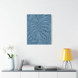 Cerulean Blue Monstera Canvas Print – Botanical Wall Art