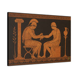 Achilles and Patroclus, Ancient Greek Vase Painting Style, 4th Century BC Inspired