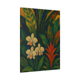Gauguin Inspired Tropical Still Life with Orchids and Bromeliads