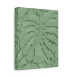 Sage Green Monstera Canvas Print – Botanical Wall Art
