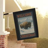Welcome Christmas, Bison Wildlife Garden Banner