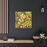 Noble Aeonium Succulent Pattern Canvas Print – Botanical Wall Art