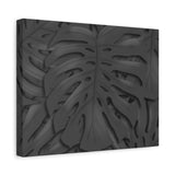 Charcoal Monstera Canvas Print – Botanical Wall Art