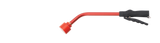 Red and black Dramm 16 Inch Touch N Flow Rain Wand on a white background