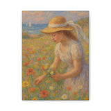 Seaside Wildflower Gathering – Impressionist Style Portrait