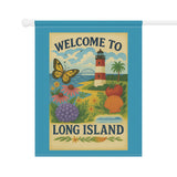 Long Island Garden Welcome Banner – “From Shore to Soil” - Floral Outdoor Decor, Gardening Gift, Butterfly Garden Sign, Home & Patio Decor