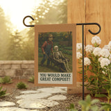 Scarecrow & Skeleton Garden Humor – Funny Fall Compost Banner