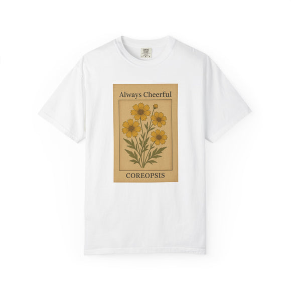 Coreopsis Floral Garden Unisex T-Shirt, Vintage Flower Tee, Eco-Friendly Apparel, Casual Wear, Gift for Plant Lovers