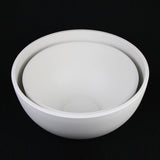 2-Piece White Plastic Planter Bowls – Modern Minimalist Design inside on a black background