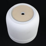 3-Piece White Stoneware Planter Pot Set with Vertical Line Texture on a black background