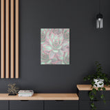 Echeveria Violet Queen Succulent Pattern Canvas Print – Botanical Wall Art