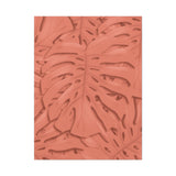 Coral Monstera Canvas Print – Botanical Wall Art