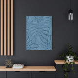 Cerulean Blue Monstera Canvas Print – Botanical Wall Art