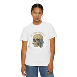 Death Myrtle Unisex Garment-Dyed T-shirt - Vintage Skull & Floral Design, IYKYK Statement Tee
