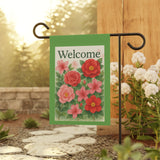 Welcome – Camellia & Azalea Garden Banner, Floral Welcome Flag for Home, Outdoor Decor, Housewarming Gift, Garden Party