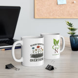 "Bloom Where You Overthink" Wildflower Scribble Mug