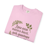 Nature Is Our Teacher – Pliny the Elder Quote Unisex Garment-Dyed T-shirt, Botanical T-shirt