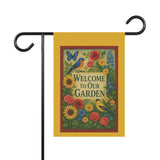 Garden Welcome Banner, Floral Garden Decor, Home Sweet Home Sign, Outdoor Flag for Garden Lovers, Welcome To Our Garden