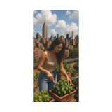 Blooming Above the City, A Rooftop Garden Oasis in New York, Urban Gardening Canvas Print