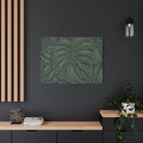 Deep Green Monstera Canvas Print – Botanical Wall Art