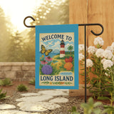 Long Island Garden Welcome Banner – “From Shore to Soil” - Floral Outdoor Decor, Gardening Gift, Butterfly Garden Sign, Home & Patio Decor